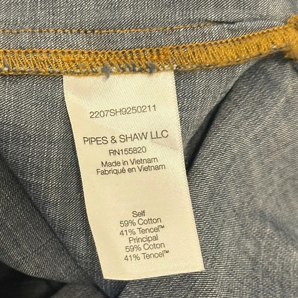 Veronica Beard Isabel Chambray Puff Sleeve Button Back Blouse Blue Women’s 10 - Picture 6 of 6